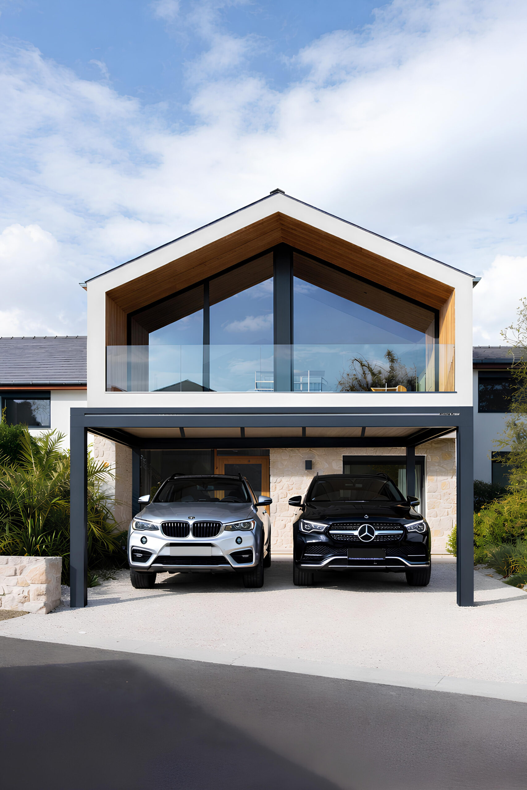 Carport lux arkeo avec 2 voitures