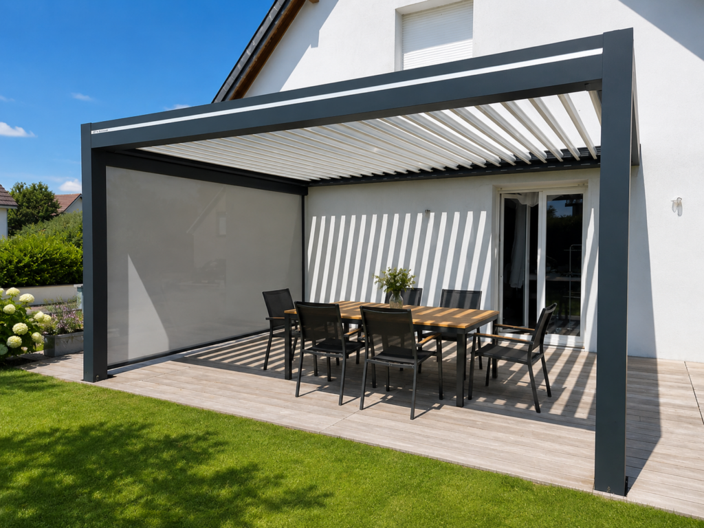 Pergola bioclimatique en aluminium sur mesure posé à Avignon